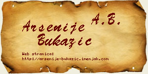 Arsenije Bukazić vizit kartica